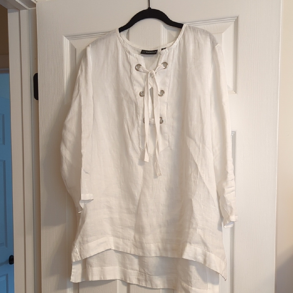 Rafaella White Lace-Up Tunic